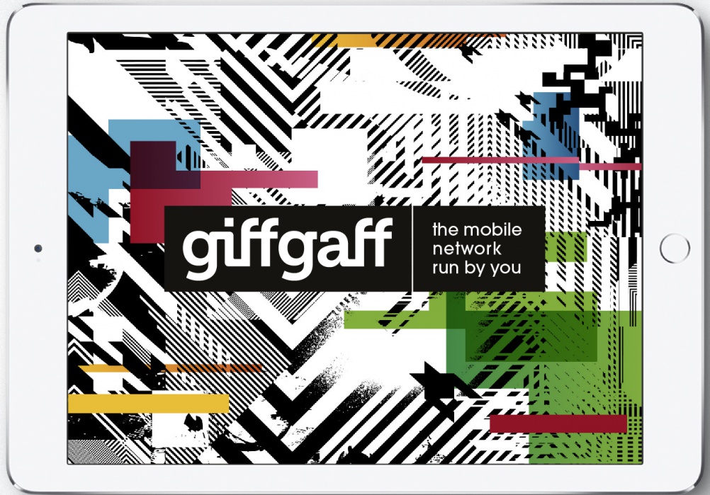 Mobile network giffgaff launches new “digital noise” identity Design Week